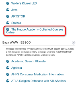 The Hague Academy Collected Courses Online na platformie Pulpit UKSW