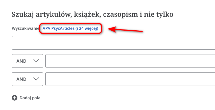 Wybór odnośnika APA PsycArticles (i 24 więcej)