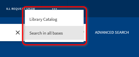 Searching in the Library Catalog or in "all bases"