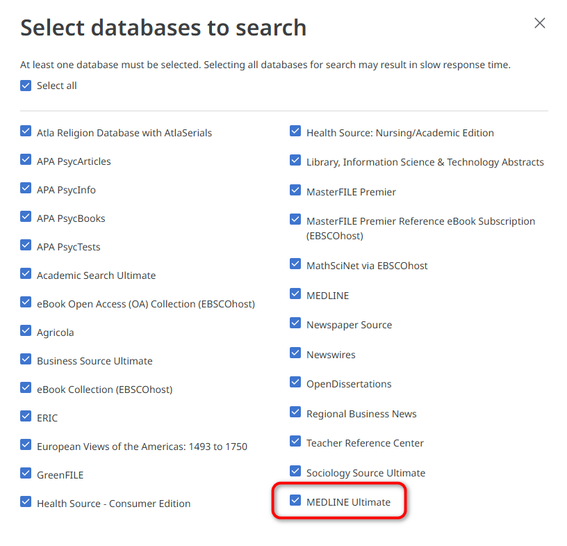 All UKSW databases on EBSCO Platform