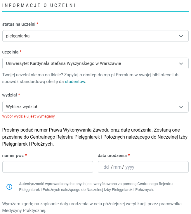 Rejestracja na platformę Medycyna Praktyczna. Etap 3 - rejestracja pracownika służby zdrowia