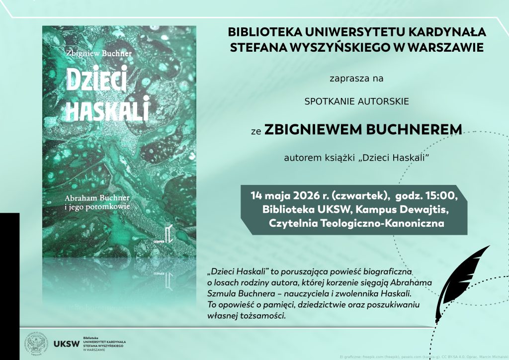 Plakat promujący spotkanie autorskie ze Zbigniewem Buchnerem