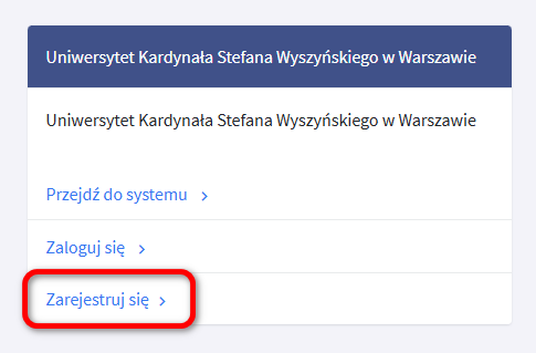 ICI Journal Master List logowanie alternatywne. Krok pierwszy - kliknij przycisk Zarejestruj się